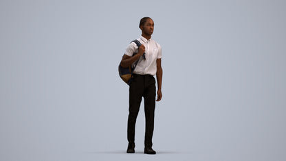 scanned 3D boy kids, photogrammetry people for Enscape and V-Ray, standing pose render