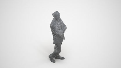 realistic 3D people man business, render-ready for V-Ray and Corona, FBX OBJ, wireframe three-quarter view