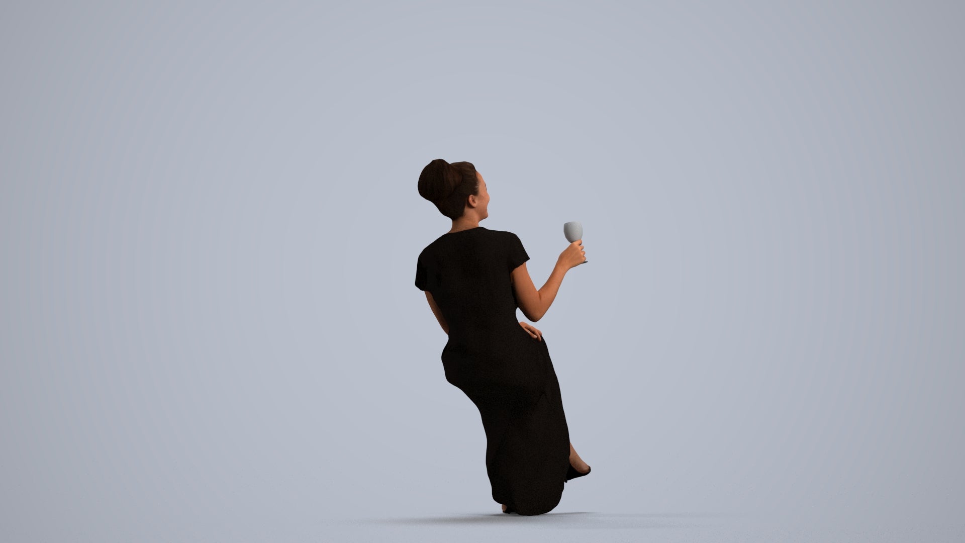 scanned 3D woman formal formalaffairs, photogrammetry people for Enscape and V-Ray, front view render