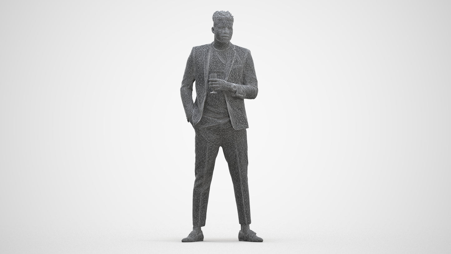 realistic 3D people man formal formalaffairs, render-ready for V-Ray and Corona, FBX OBJ, three-quarter front view render