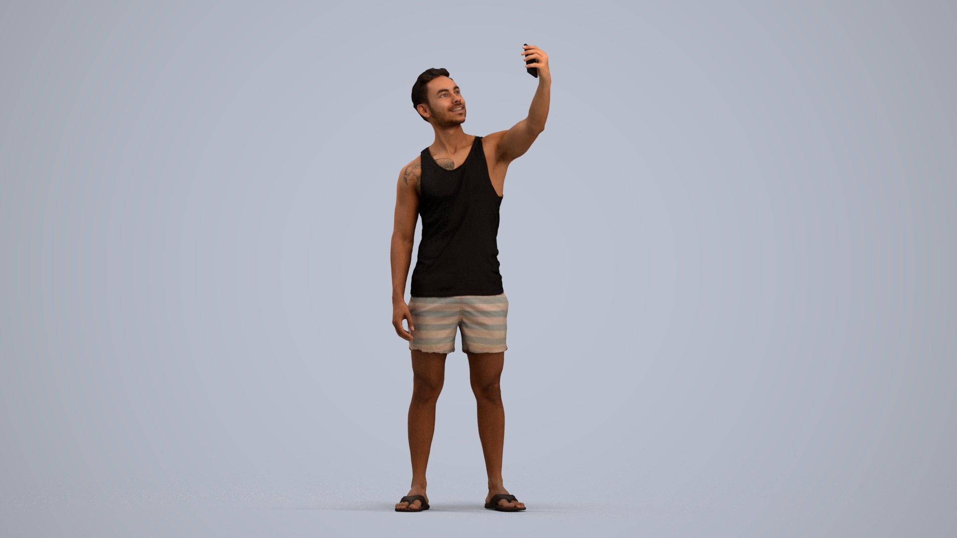 photogrammetry 3D man casual standing, realistic human model archviz FBX, standing pose render