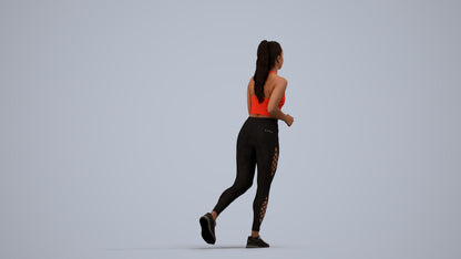 scanned 3D woman sport, photogrammetry people for Enscape and V-Ray, side view render