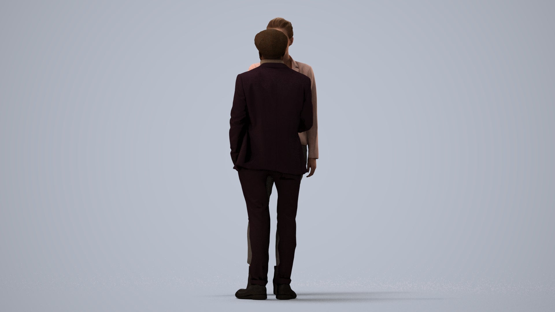 3D scanned woman business, photorealistic archviz people for Enscape and SketchUp, three-quarter view render
