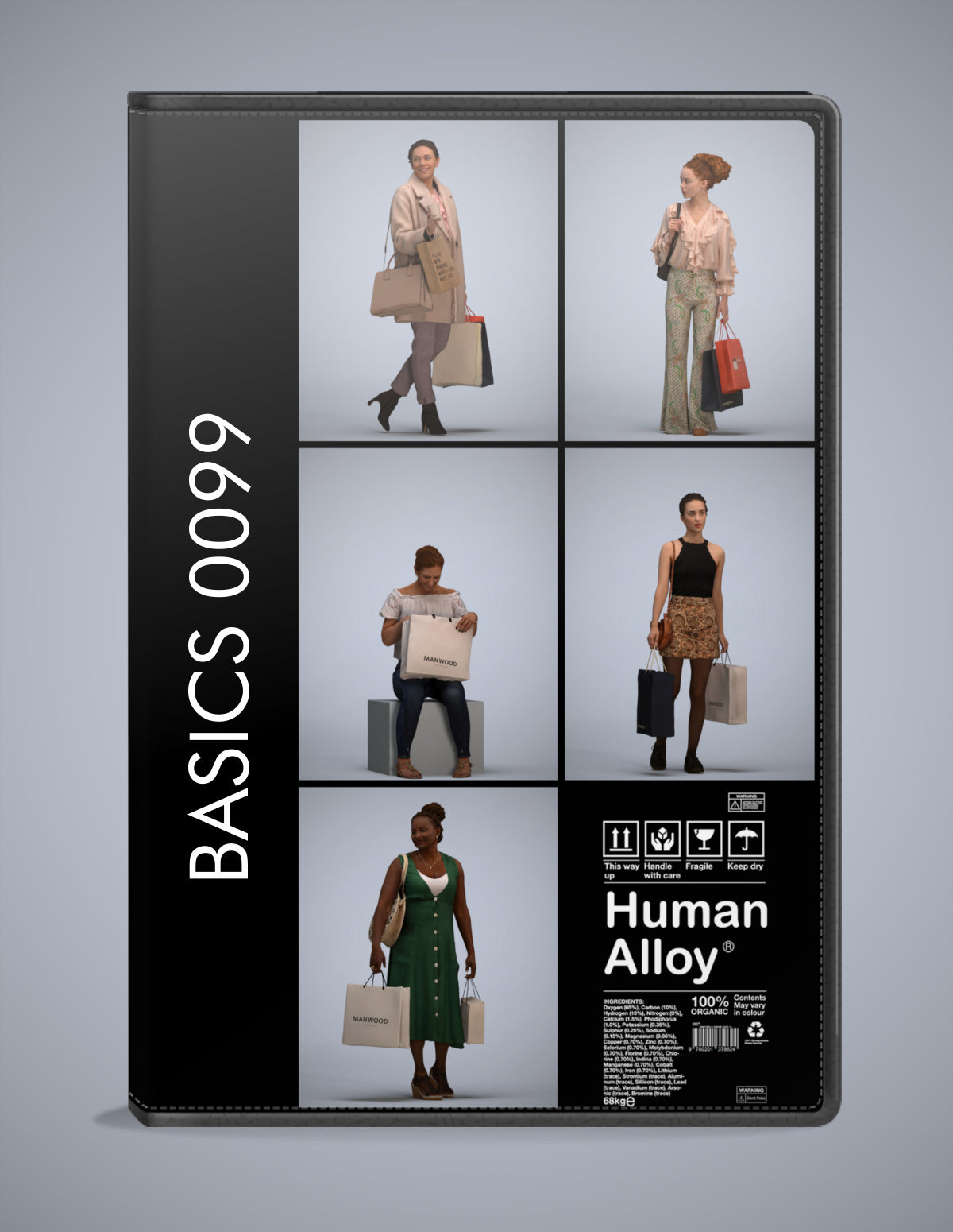 scanned 3D people shopping collection, 5 photogrammetry models for Enscape and V-Ray