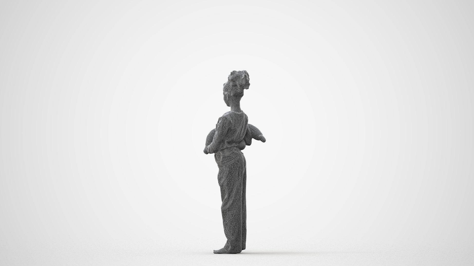 3D people model girl casual kids, scanned human for 3ds Max rendering, square thumbnail