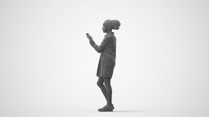 realistic 3D woman casual standing, scanned archviz people for Blender and 3ds Max, square thumbnail