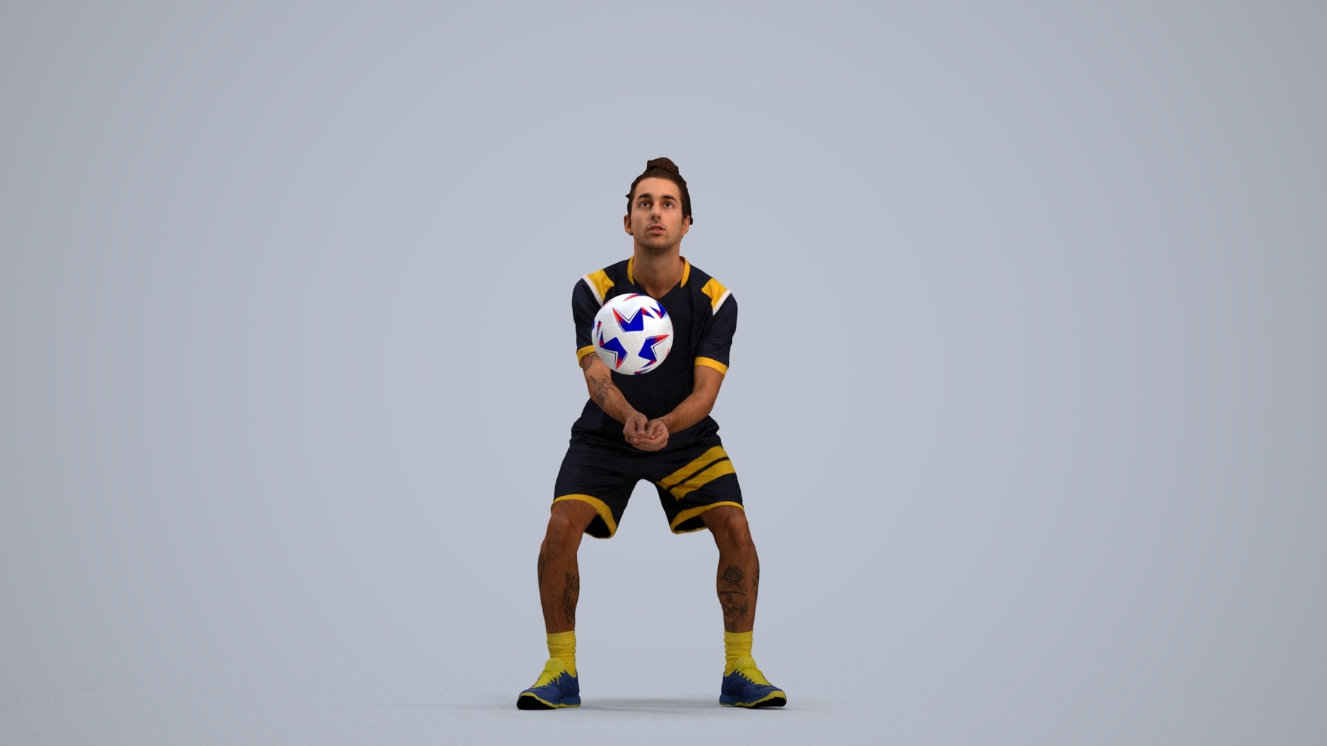 3D scanned man sport, photorealistic archviz people for Enscape and SketchUp, standing pose render