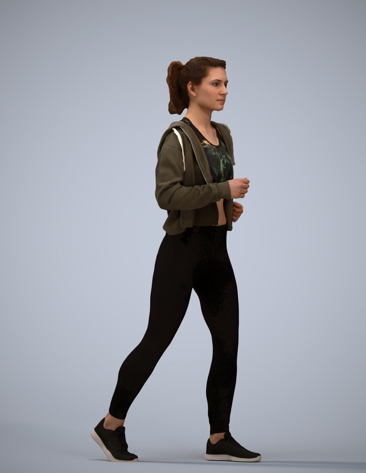 3D scanned woman sport, photorealistic archviz people for Enscape and SketchUp