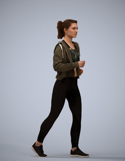3D scanned woman sport, photorealistic archviz people for Enscape and SketchUp