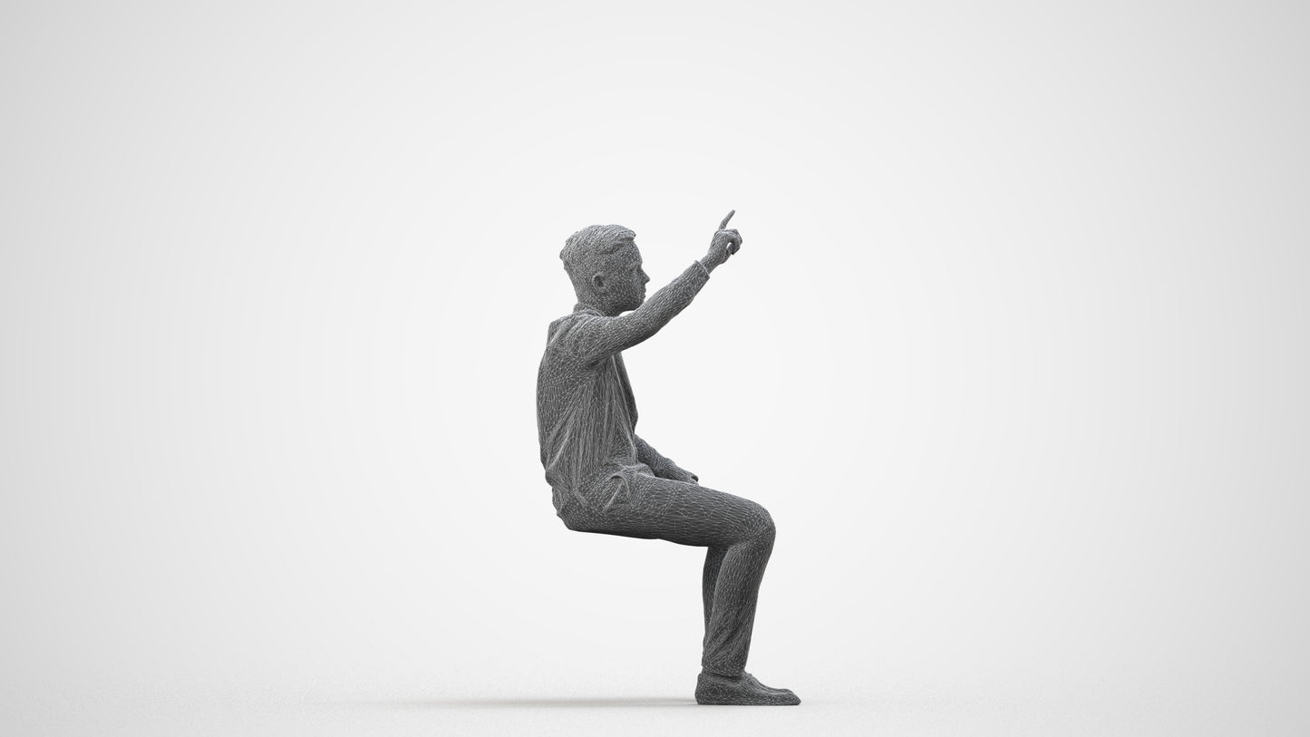 3D scanned boy kids, photorealistic archviz people for Enscape and SketchUp, wireframe side view