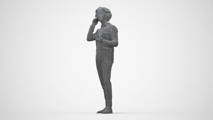 3D people model man business standing, scanned human for 3ds Max rendering, wireframe back view