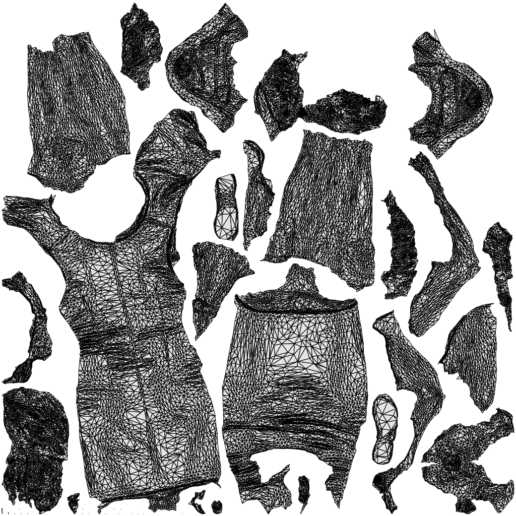 scanned 3D woman business standing, photogrammetry people for Enscape and V-Ray, wireframe top-down view