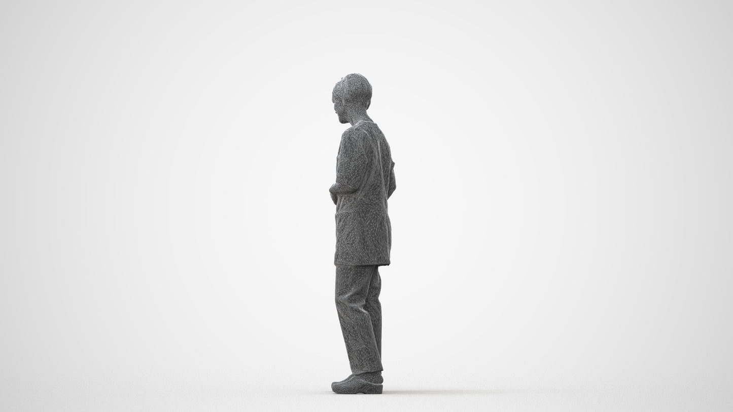 3D people model senior woman medical, scanned human for 3ds Max rendering, square thumbnail