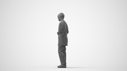 3D people model senior woman medical, scanned human for 3ds Max rendering, square thumbnail