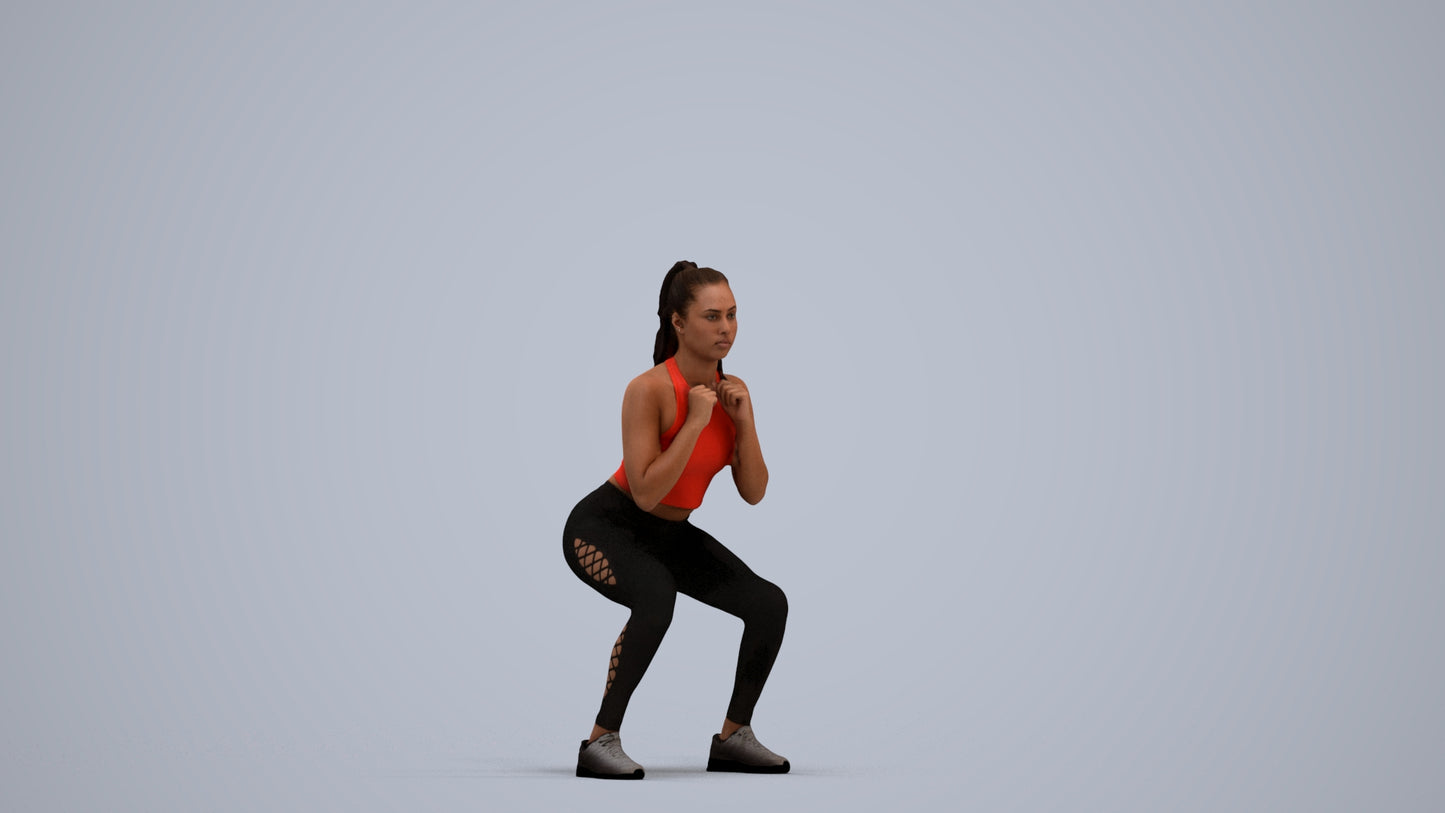 scanned 3D woman sport, photogrammetry people for Enscape and V-Ray, standing pose render