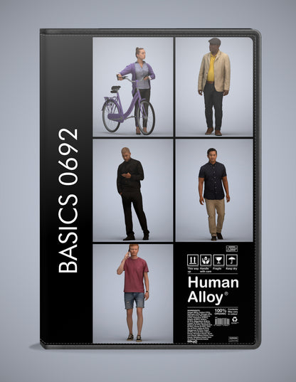 5 3D scanned people walking, photorealistic archviz pack for Enscape and SketchUp