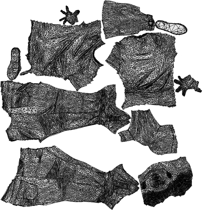 scanned 3D man casual standing, photogrammetry people for Enscape and V-Ray, wireframe top-down view