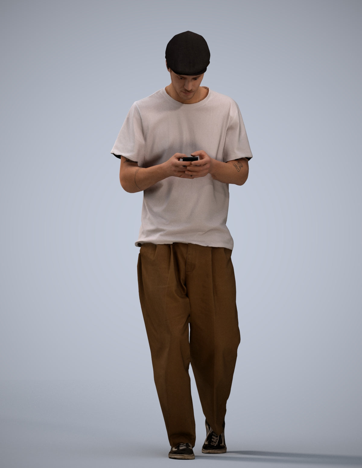photogrammetry 3D man casual walking, realistic human model archviz FBX