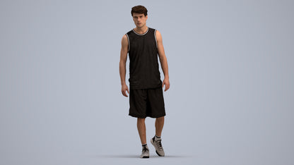 3D scanned man sport, photorealistic archviz people for Enscape and SketchUp, standing pose render
