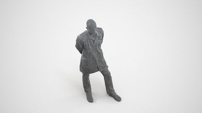 photogrammetry 3D man medical, realistic human model archviz FBX, wireframe three-quarter view