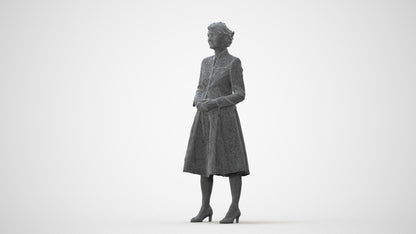 realistic 3D senior woman business standing, scanned archviz people for Blender and 3ds Max, square thumbnail