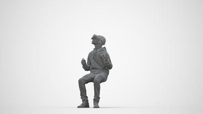 realistic 3D people boy casual kids, render-ready for V-Ray and Corona, FBX OBJ, wireframe back view