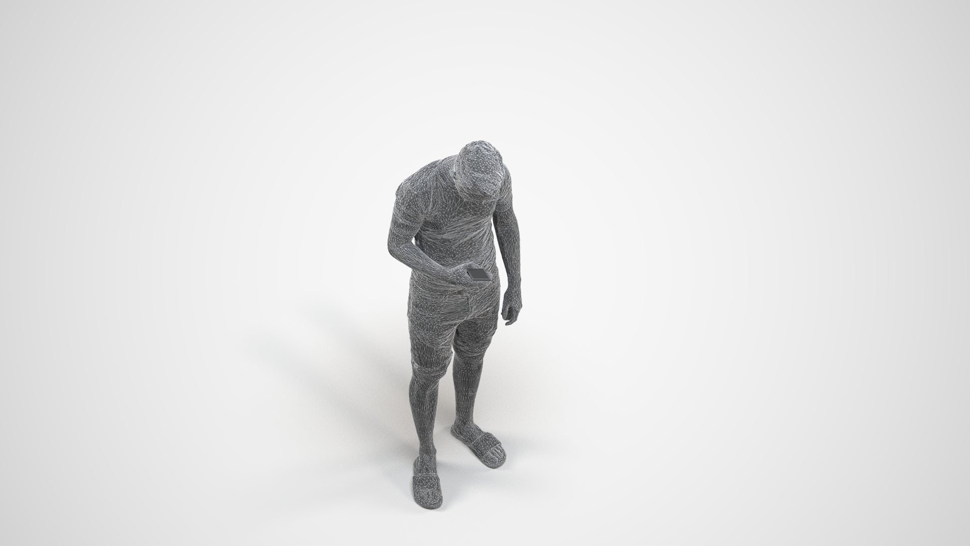 3D scanned boy kids casual, photorealistic archviz people for Enscape and SketchUp, wireframe three-quarter view