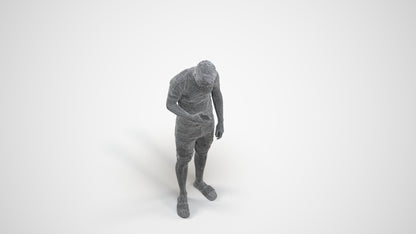3D scanned boy kids casual, photorealistic archviz people for Enscape and SketchUp, wireframe three-quarter view