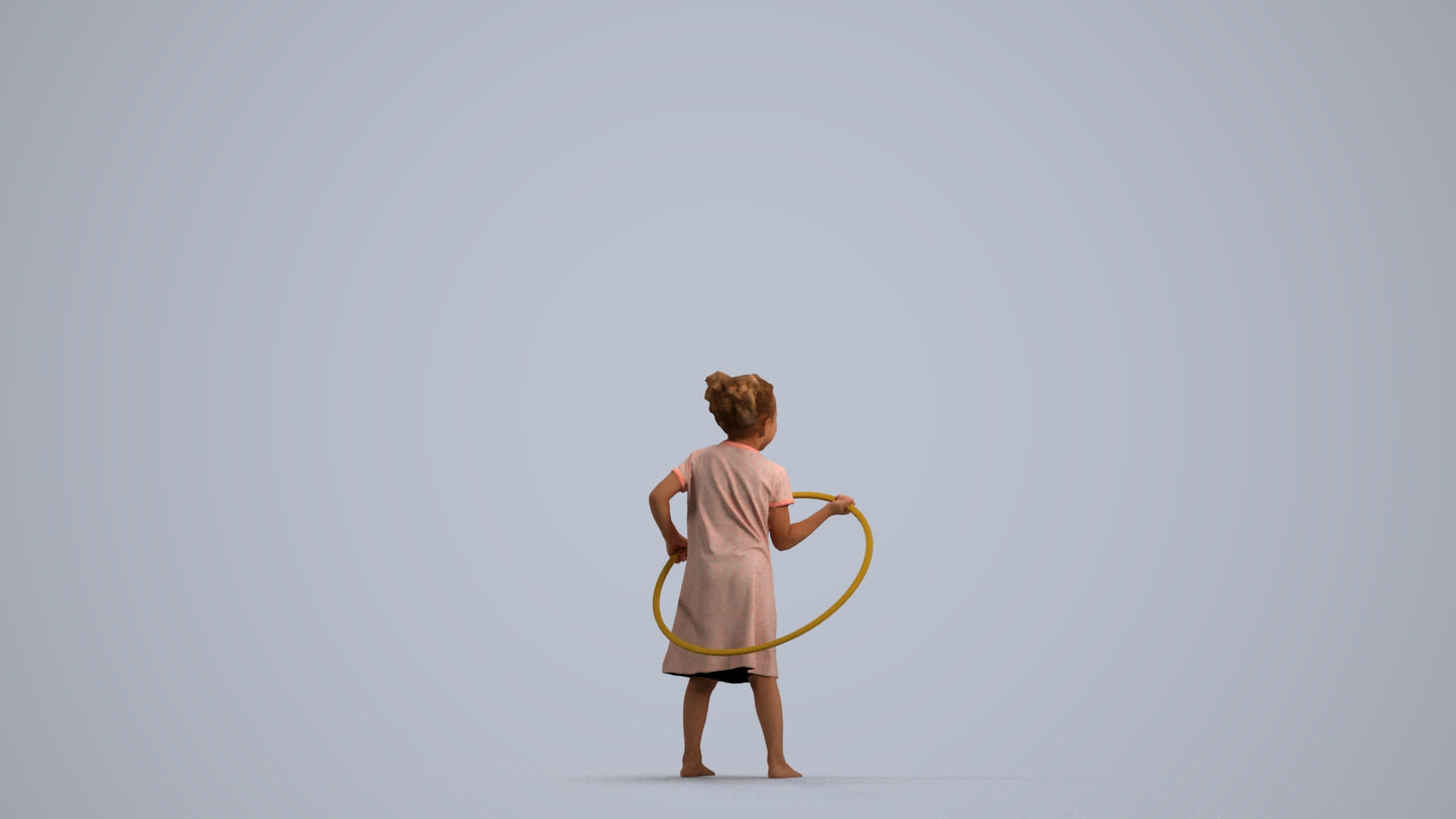 realistic 3D people girl casual kids, render-ready for V-Ray and Corona, FBX OBJ, front view render