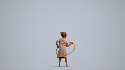 realistic 3D people girl casual kids, render-ready for V-Ray and Corona, FBX OBJ, front view render