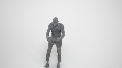 photogrammetry 3D boy casual driving, realistic human model archviz FBX, wireframe three-quarter view
