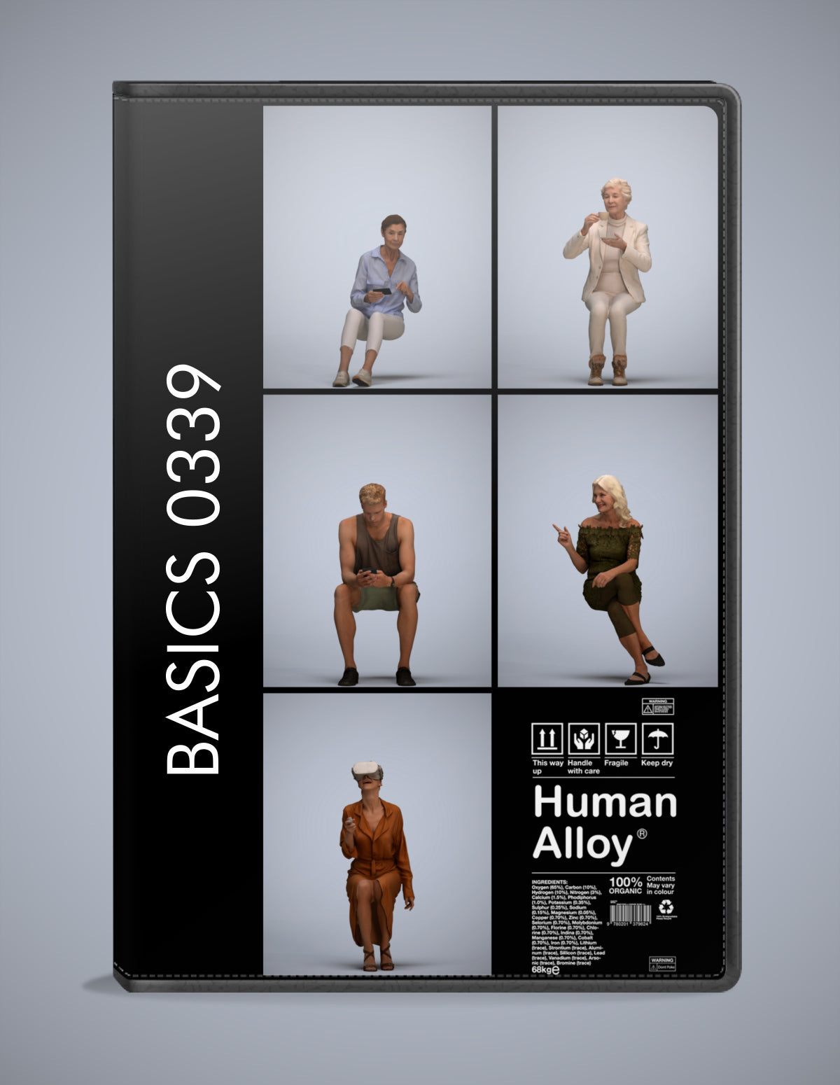 3D people models sitting bundle, 5 scanned humans for 3ds Max rendering