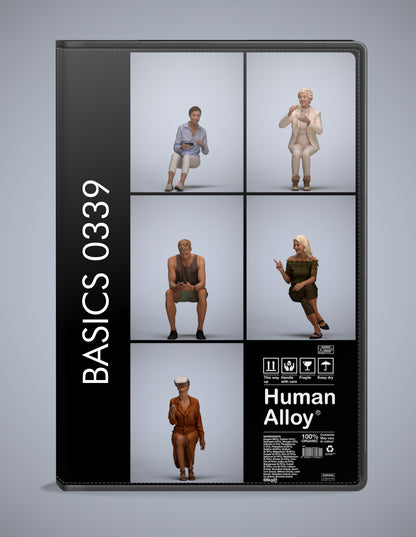 3D people models sitting bundle, 5 scanned humans for 3ds Max rendering
