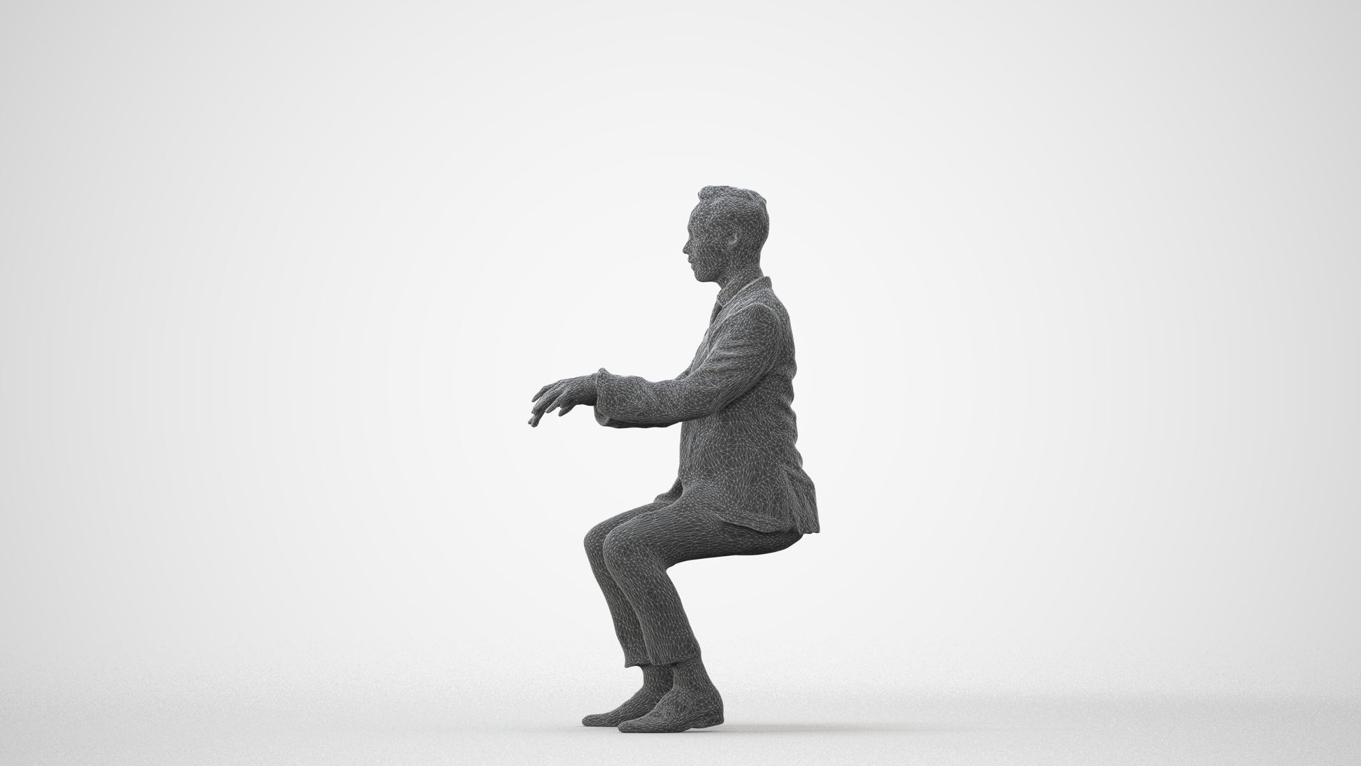 realistic 3D man formal business, scanned archviz people for Blender and 3ds Max, square thumbnail