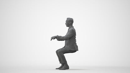 realistic 3D man formal business, scanned archviz people for Blender and 3ds Max, square thumbnail