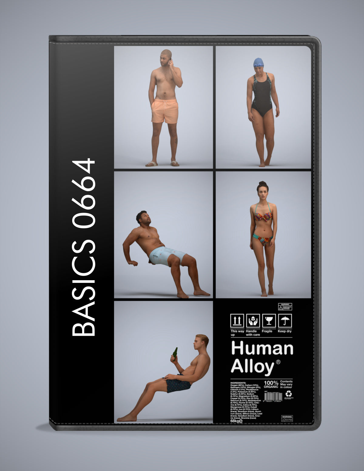photogrammetry 3D people pool collection, 5 realistic human models archviz FBX