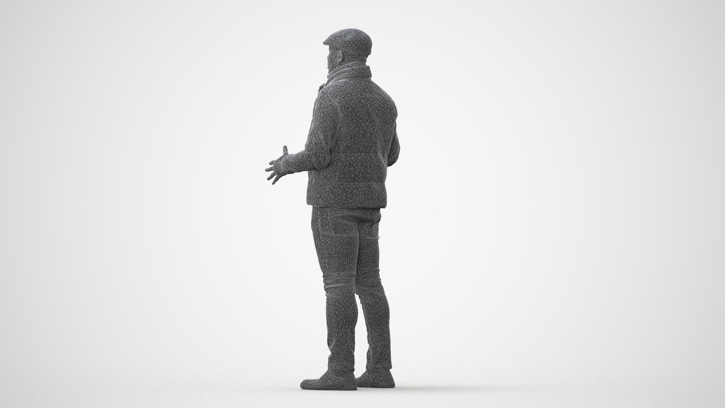 realistic 3D man casual standing, scanned archviz people for Blender and 3ds Max, square thumbnail