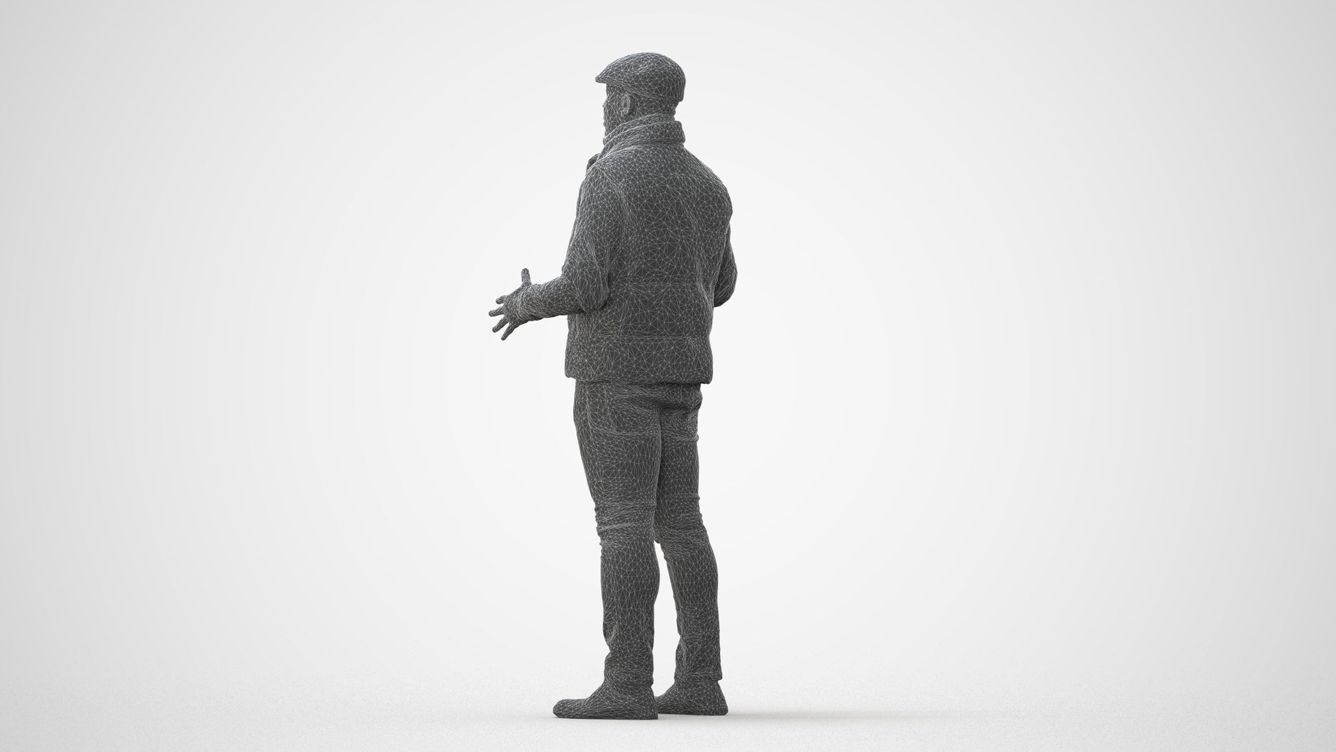 realistic 3D man casual standing, scanned archviz people for Blender and 3ds Max, square thumbnail