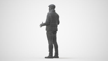 realistic 3D man casual standing, scanned archviz people for Blender and 3ds Max, square thumbnail