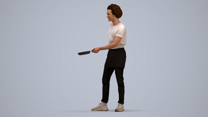 3D scanned man standing, photorealistic archviz people for Enscape and SketchUp, standing pose render