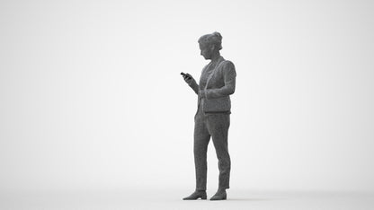 3D people model woman casual standing, scanned human for 3ds Max rendering, square thumbnail
