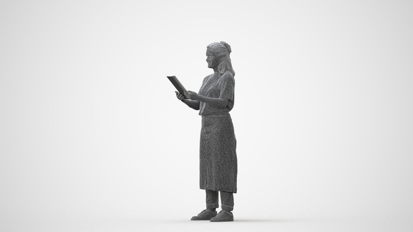 realistic 3D people woman hospitality, render-ready for V-Ray and Corona, FBX OBJ, square thumbnail