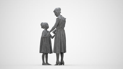 realistic 3D girl casual kids, scanned archviz people for Blender and 3ds Max, wireframe back view