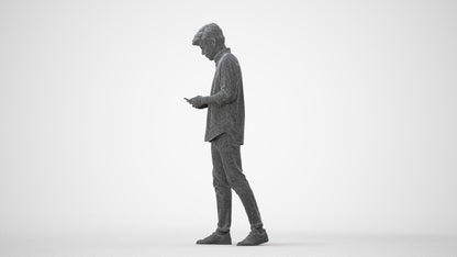 photogrammetry 3D man casual walking, realistic human model archviz FBX, square thumbnail