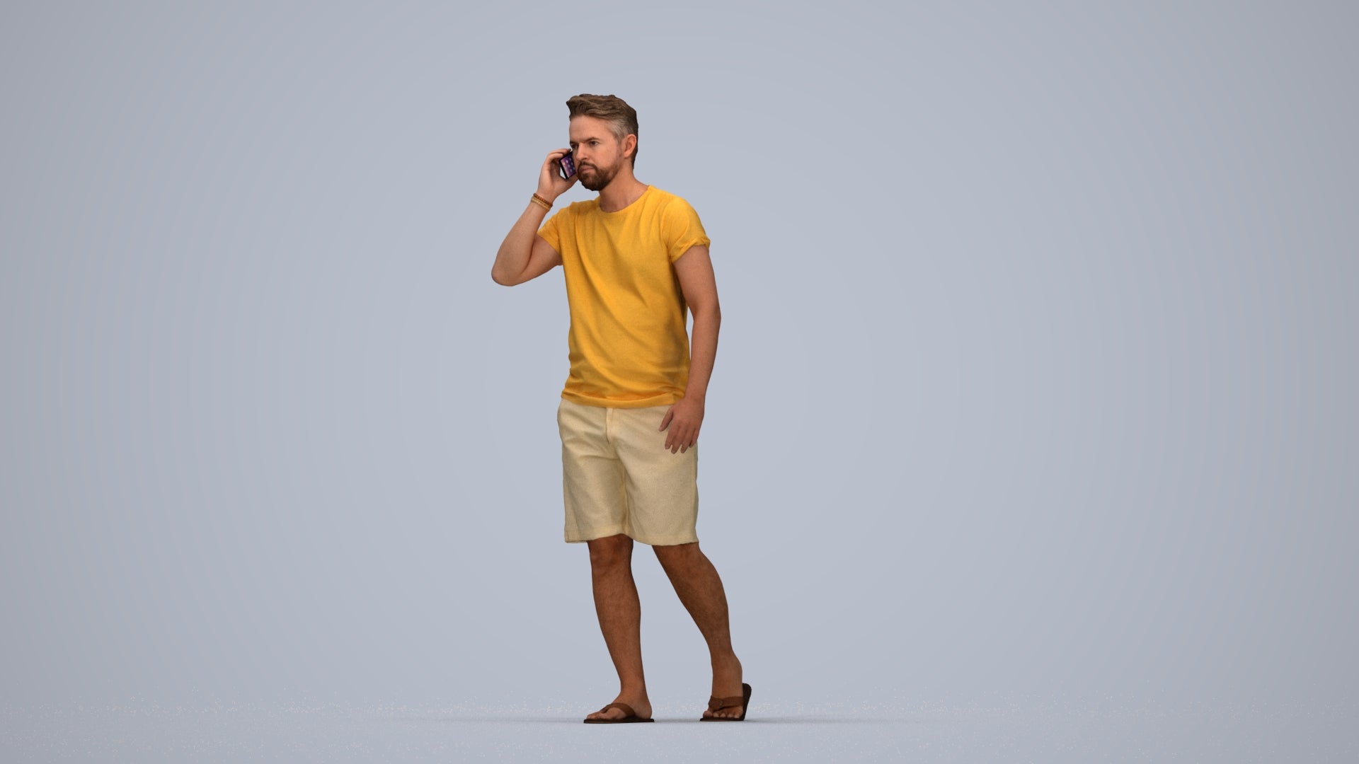 realistic 3D human man walking, archviz people FBX OBJ for Blender, top-down view render
