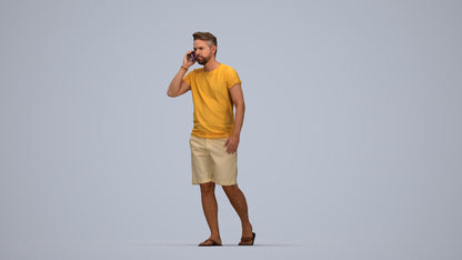 realistic 3D human man walking, archviz people FBX OBJ for Blender, top-down view render