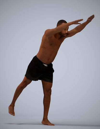 3D people model man pool, scanned human for 3ds Max rendering