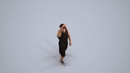 realistic 3D man sport, scanned archviz people for Blender and 3ds Max, back view render