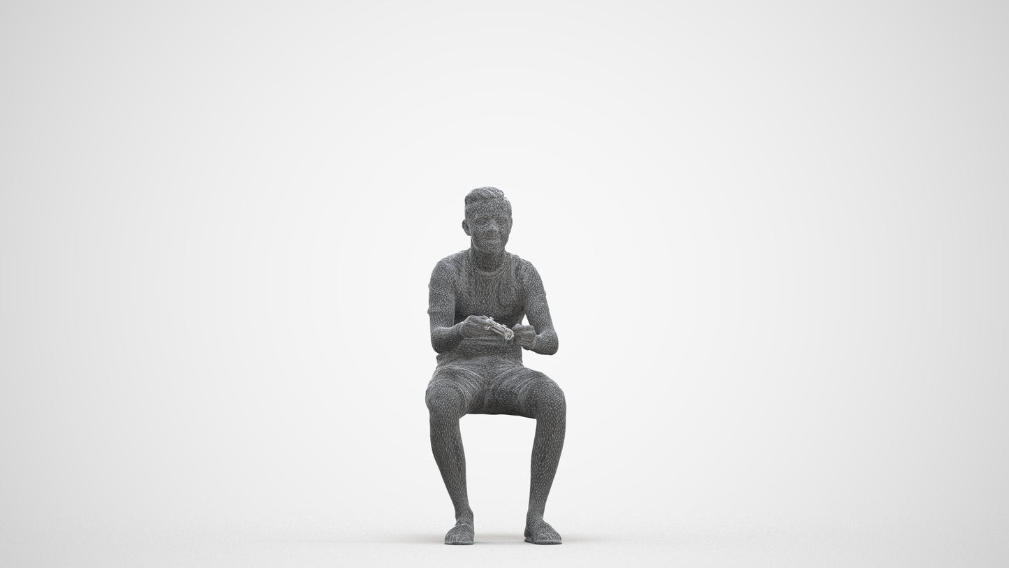 realistic 3D boy casual kids, scanned archviz people for Blender and 3ds Max, three-quarter front view render
