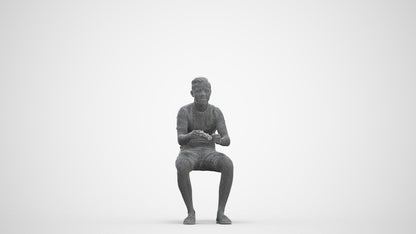 realistic 3D boy casual kids, scanned archviz people for Blender and 3ds Max, three-quarter front view render